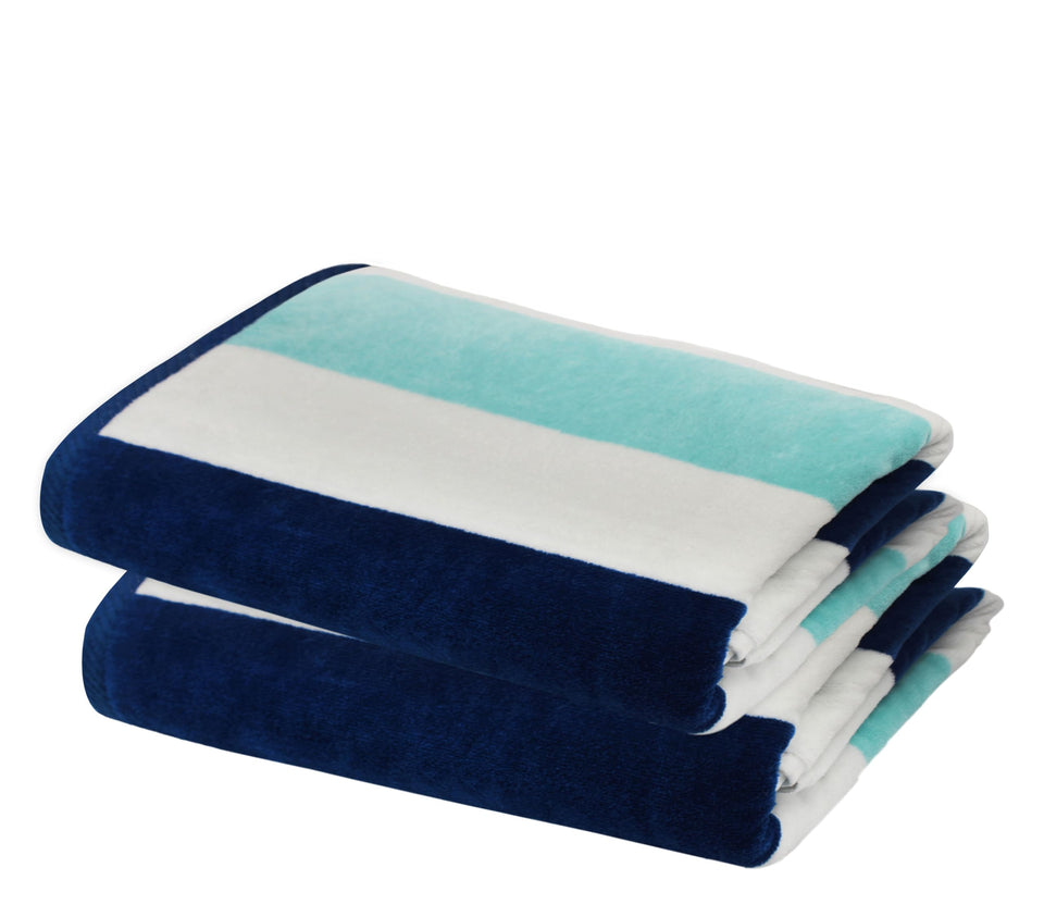 Cotton Craft cabana stripe beach towel 35x70 for sunbathing and pool days