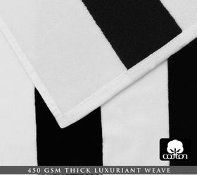 COTTON CRAFT Cabana Stripe Beach Towel terry underside improves absorption after swimming.