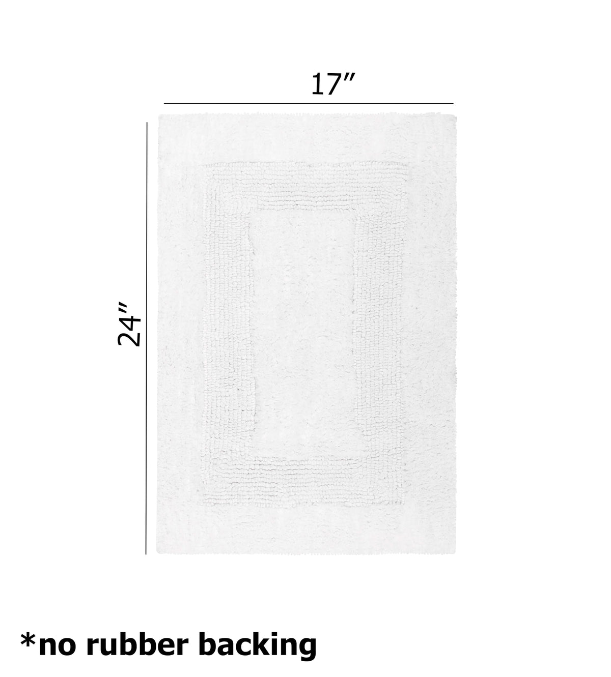 Cotton Craft heavyweight bath mat, hand tufted, 2300 GSM in white.