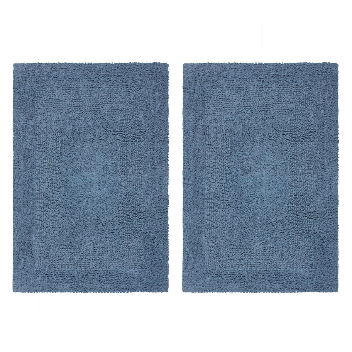 Cotton Craft Luxurious Bath Mat Azure Blue hero shows soft plush comfort.