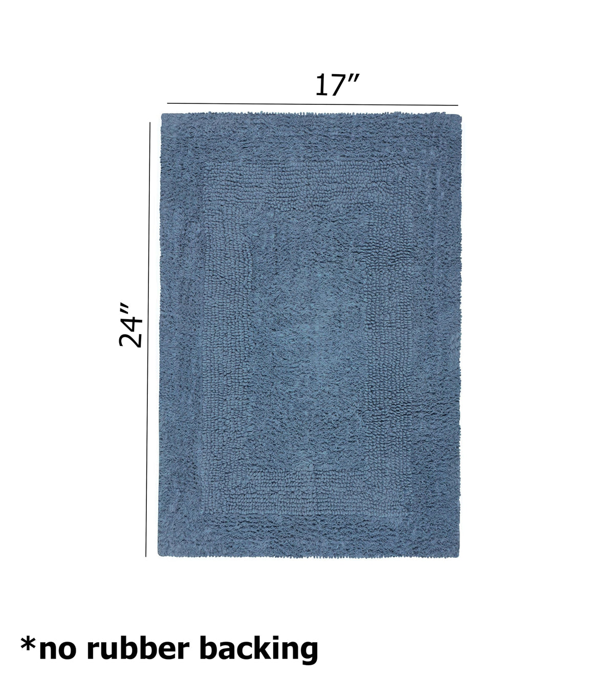 Cotton Craft Luxurious Bath Mat Azure Blue plush texture up close.