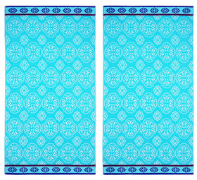 Cotton Craft oversized XL beach towel in pool blue, plush 450 GSM cotton for full-coverage lounging.