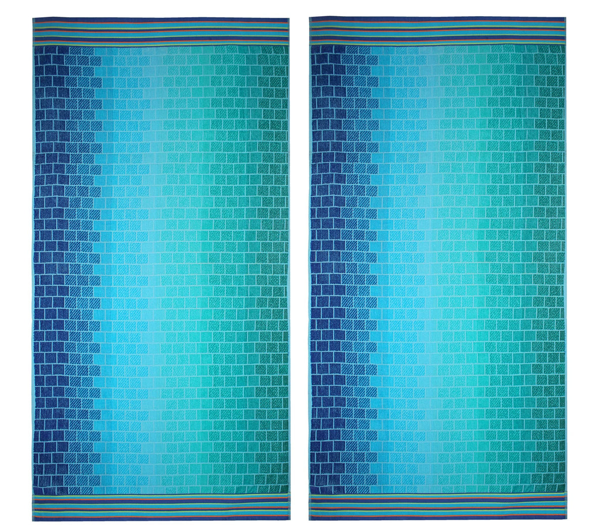 Cotton Craft oversized two-pack beach towels with plush velour for lounging