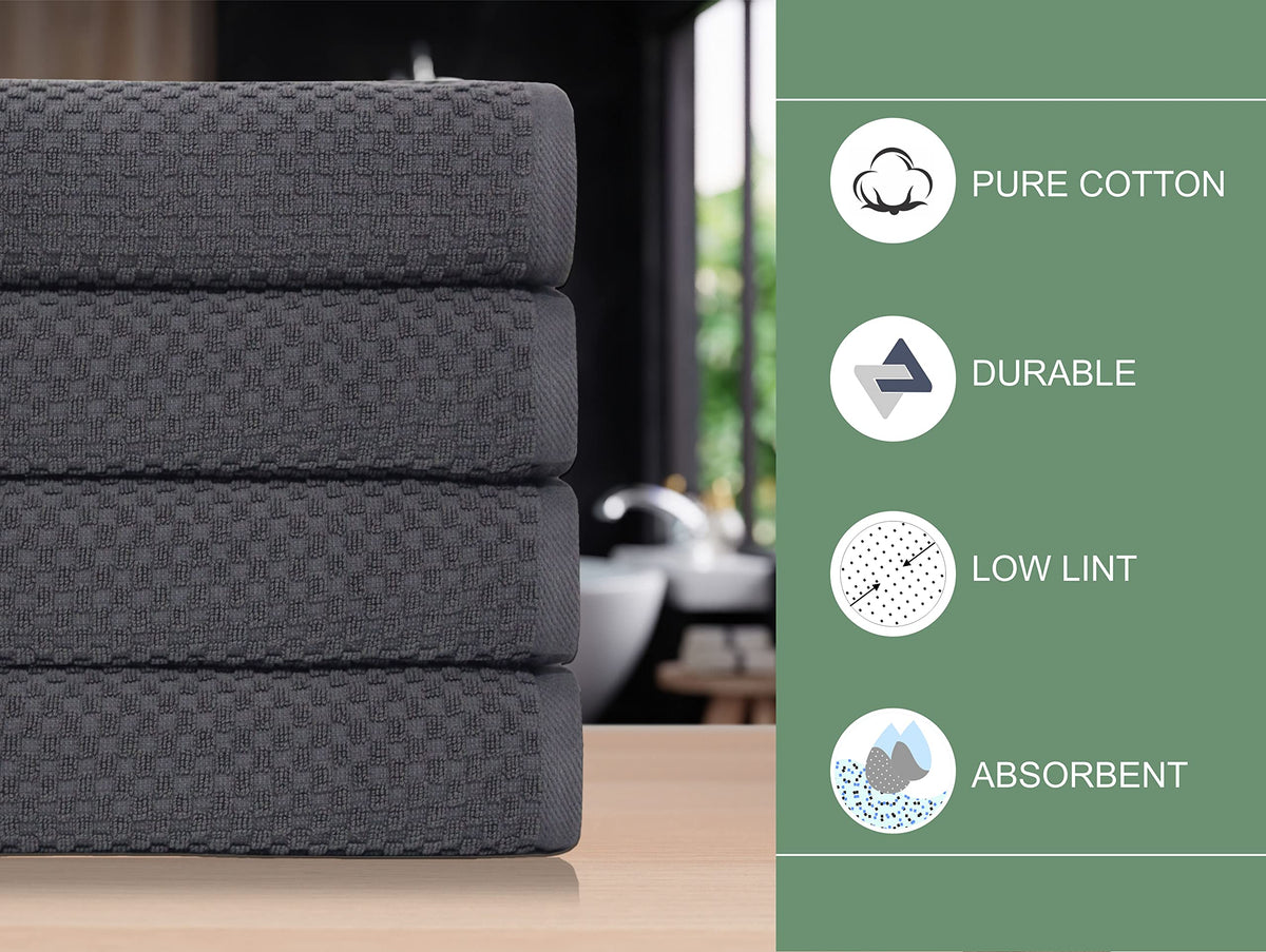 Cotton Craft 100% cotton towel communicates premium quality and long-lasting softness.