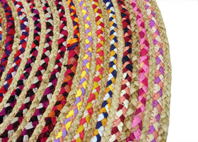 COTTON CRAFT round rug suited for boho farmhouse-style spaces.