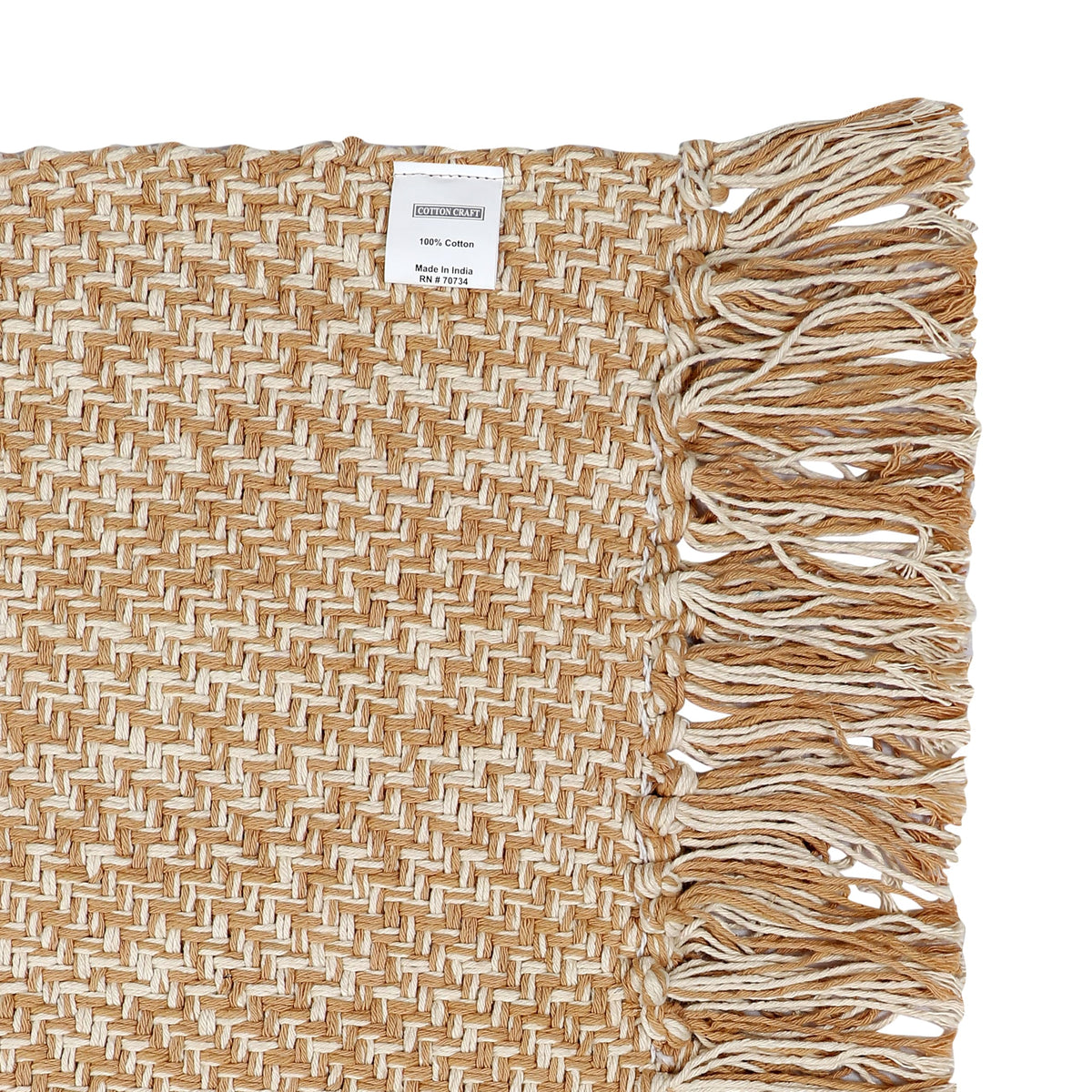 COTTON CRAFT lightweight yet durable 22x34 inch accent rug.