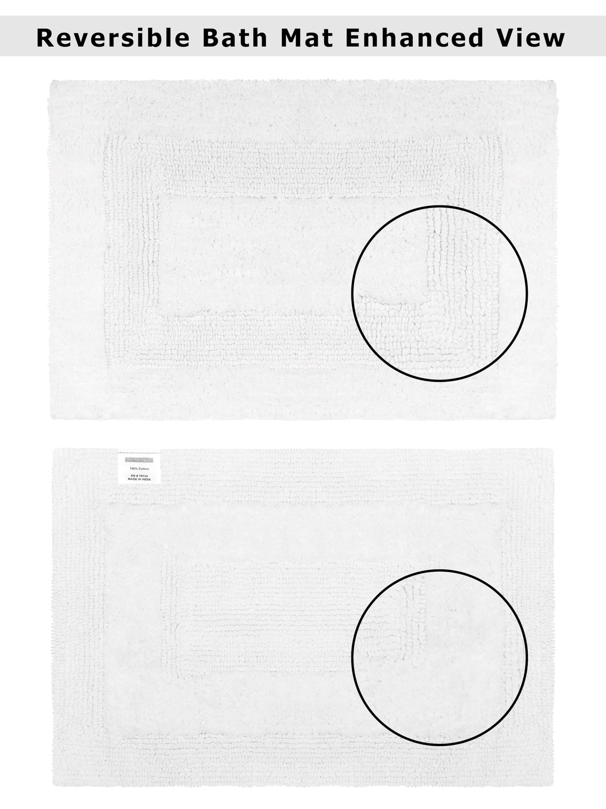 Cotton Craft 17x24 white mat pair, classic racetrack styling on both sides.