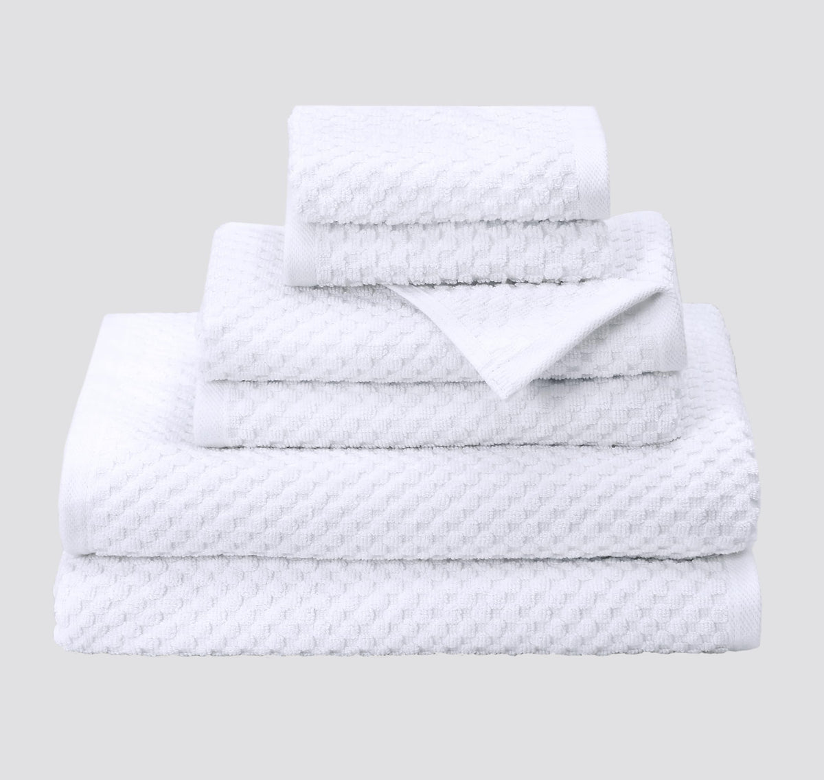 COTTON CRAFT waffle bath towels provide plush comfort and quick-dry performance.
