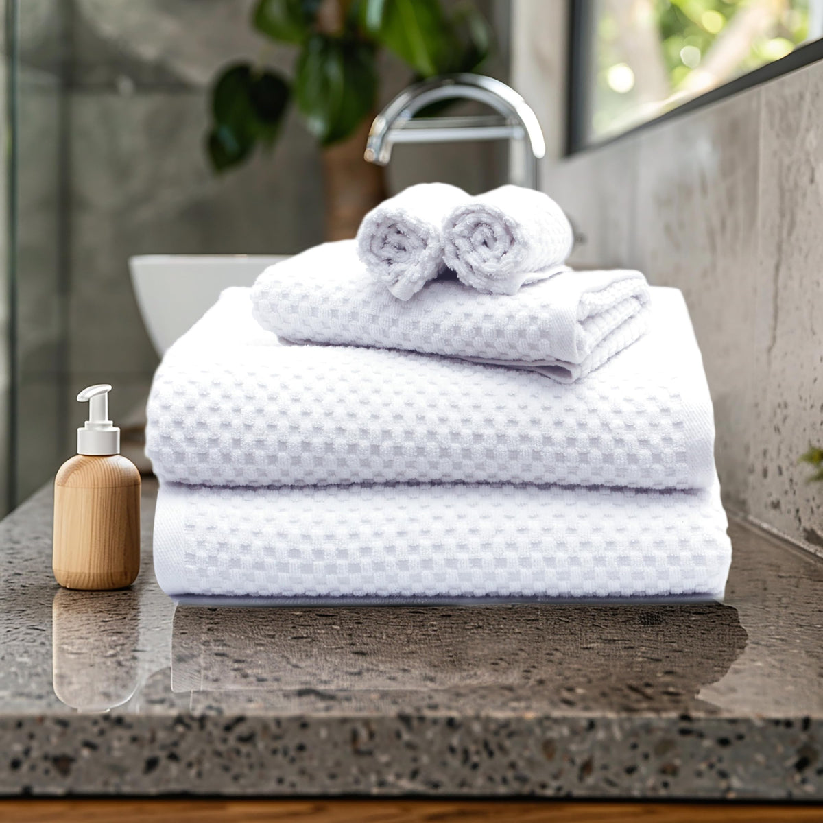 COTTON CRAFT waffle hand towels offer daily softness and reliable absorbency.