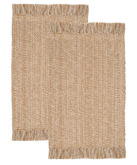 COTTON CRAFT woven area rug 2-pack in a living room adds soft warmth and texture.