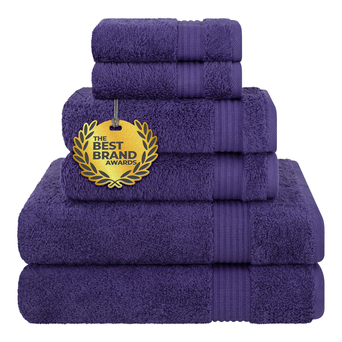 Cotton Paradise 6-piece towel set in purple bundle, plush and highly absorbent for daily use.