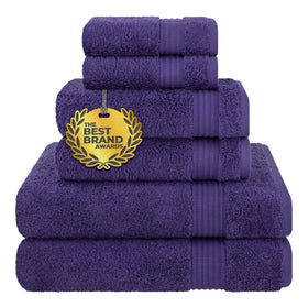 Cotton Paradise 6-piece towel set in purple bundle, plush and highly absorbent for daily use.