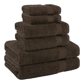 600 GSM plush towels deliver cozy feel without bulk in chocolate brown.