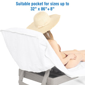 Cotton Paradise chaise lounge towel fits 32x86 pool chairs for poolside comfort.