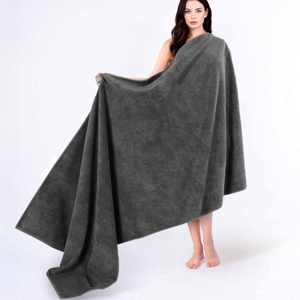 Cotton Paradise dark gray oversized towel 40x80, soft and absorbent for daily use.