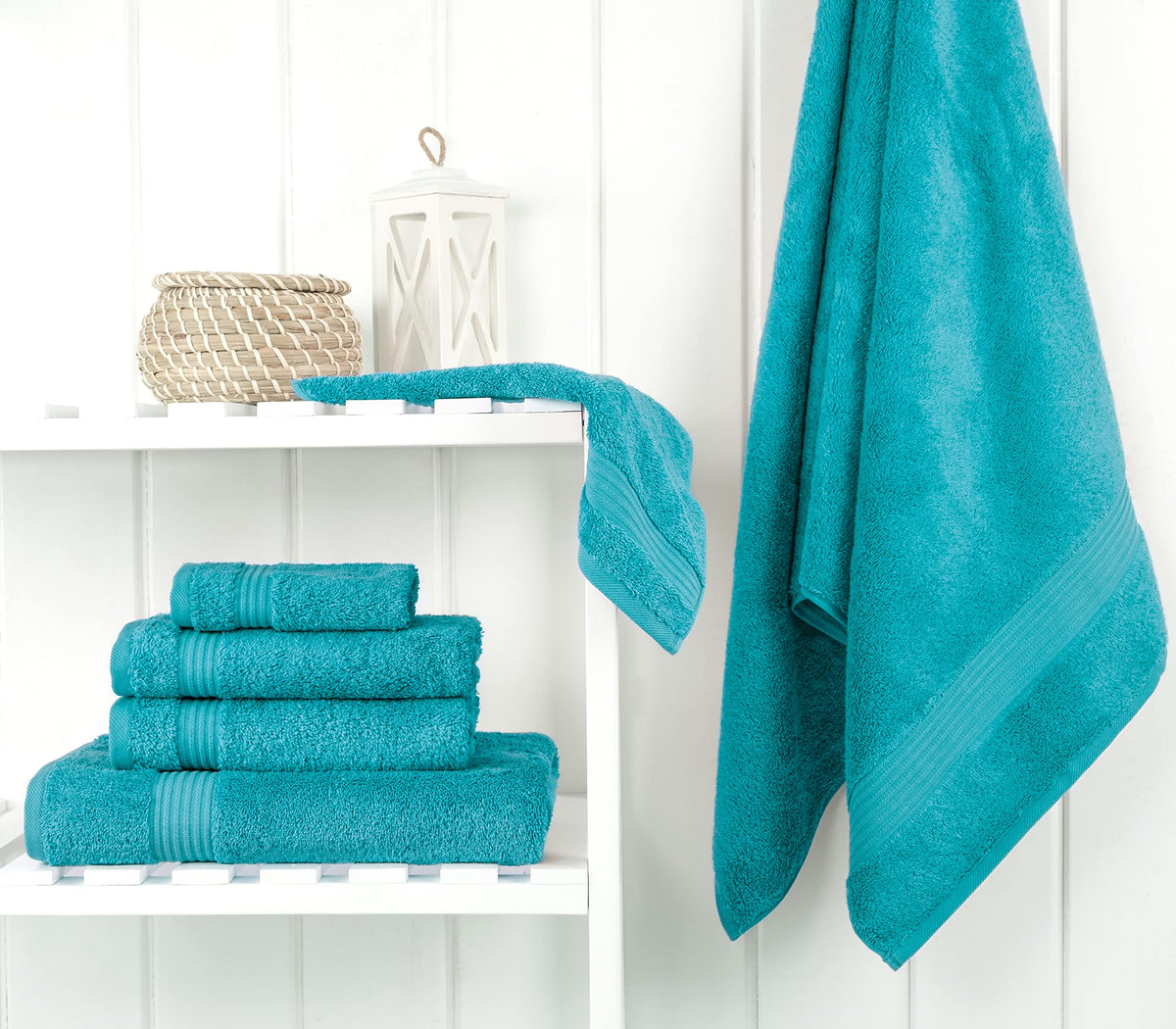 Cotton Paradise fast-drying towels help reduce bathroom humidity after showers.