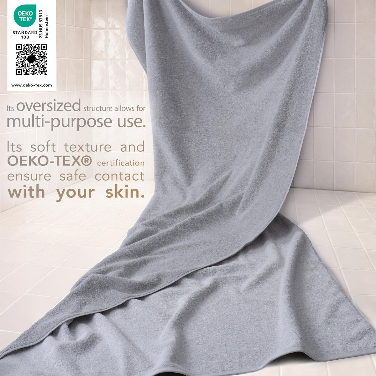Cotton Paradise light grey towel finish, luxurious everyday spa like feel