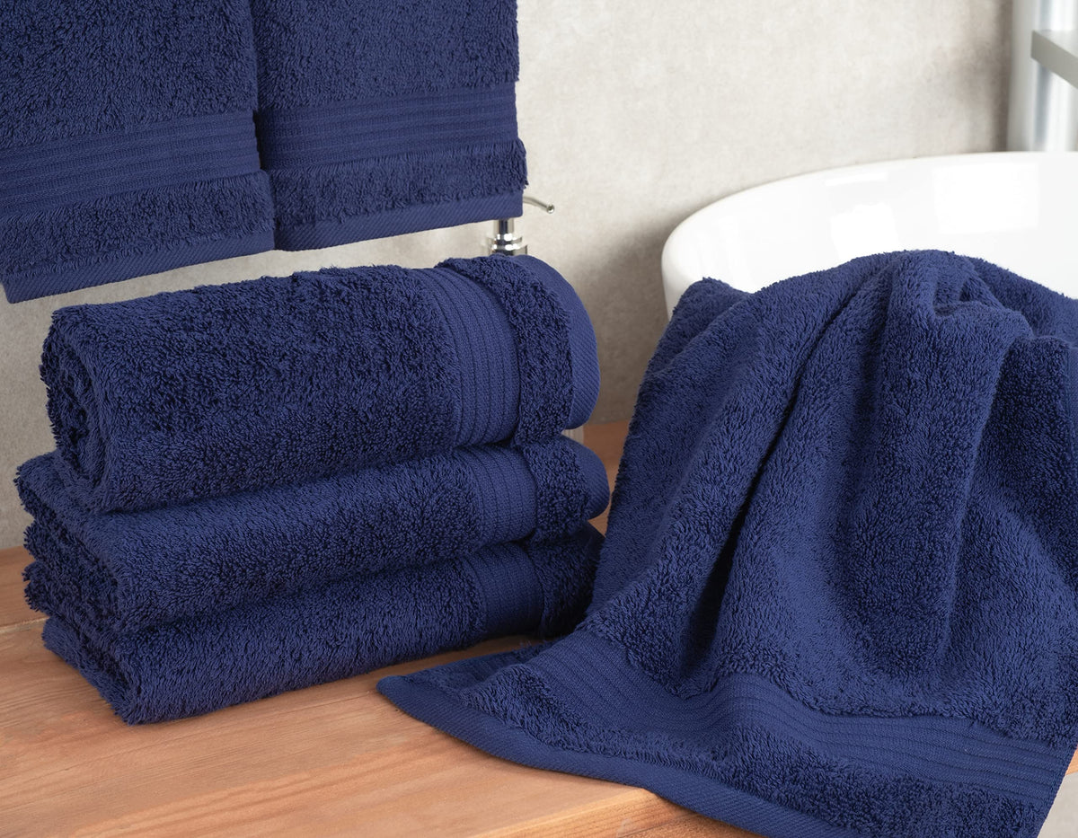 Navy Cotton Paradise towels showcase Turkish cotton softness and quick absorbency.