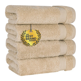 Cotton Paradise beige hand towels laid flat, soft and quick-drying for daily use.