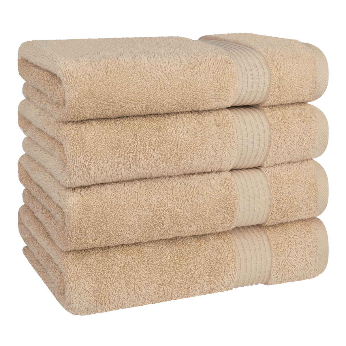 Cotton Paradise Turkish Towel Set beige towels show absorbent texture.