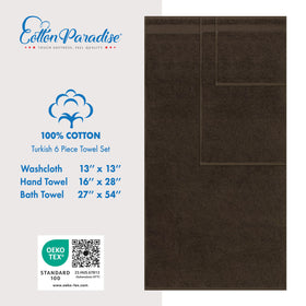 Cotton Paradise 6-piece set in chocolate brown for an inviting guest bathroom.