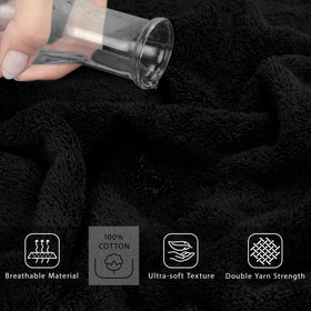 Cotton Paradise Turkish Towel Set coal black absorbent weave, quick-dry performance.