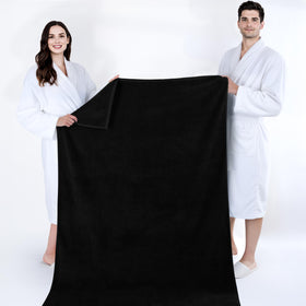 Cotton Paradise Turkish Towel Set coal black bathroom display, spa-like elegance.