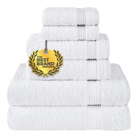 Cotton Paradise Turkish towel set in snow white neatly folded for display.