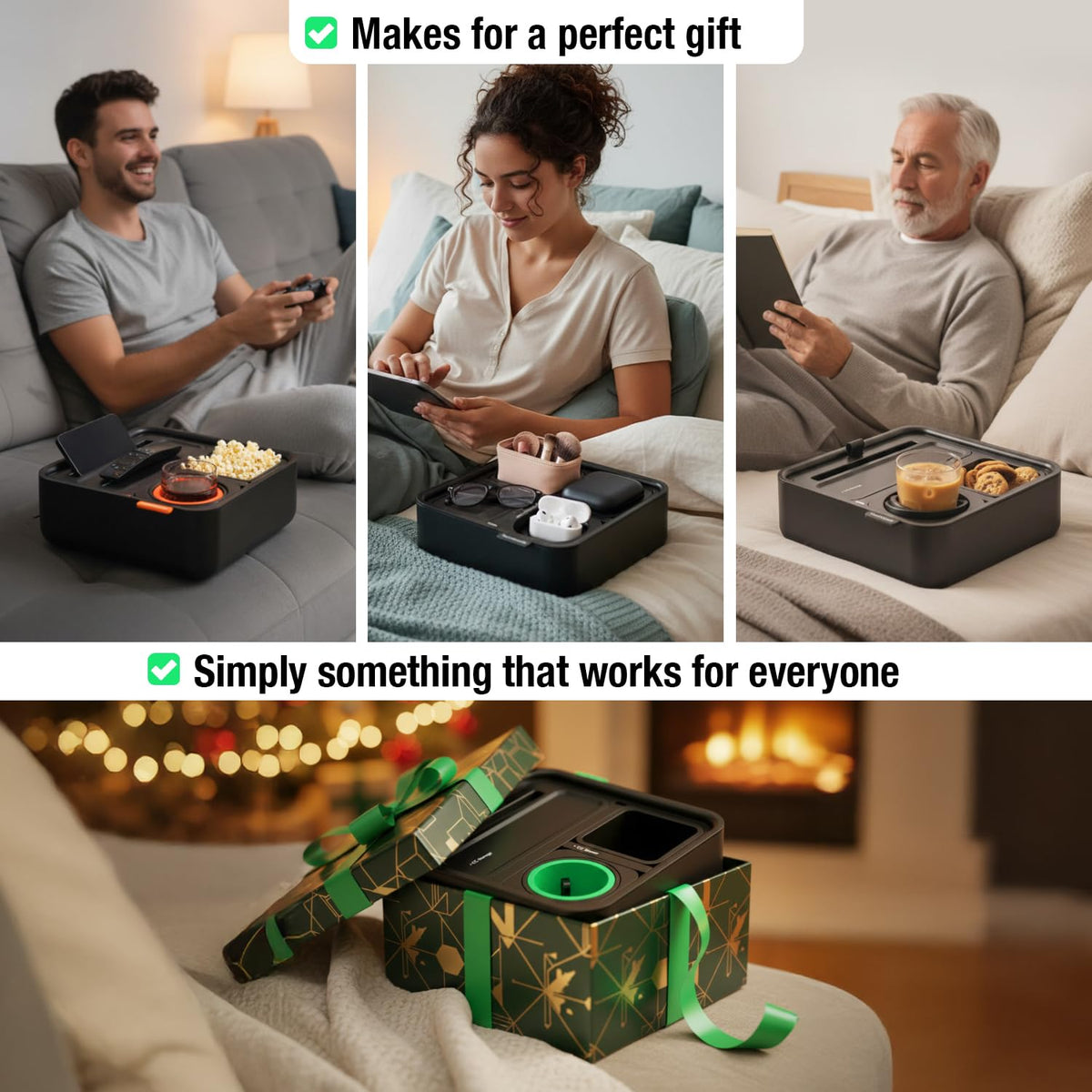 CouchConsole Original Tray ideal for living rooms, cars, and RV setups.