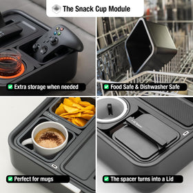CouchConsole Original Tray built-in phone stand elevates viewing convenience.