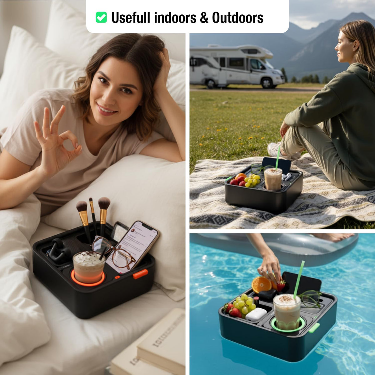 CouchConsole Original Tray remote organizer keeps controls within reach.