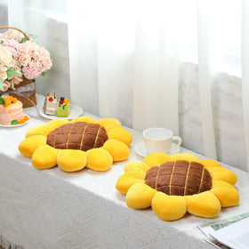 Coume decorative sunflower pillow suited for bed, sofa, or lounge areas.
