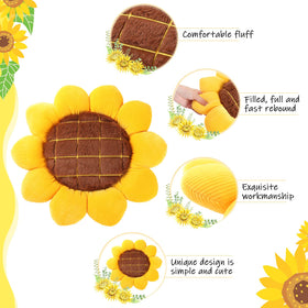 Coume plush sunflower chair pad with durable stitching for long-term use.