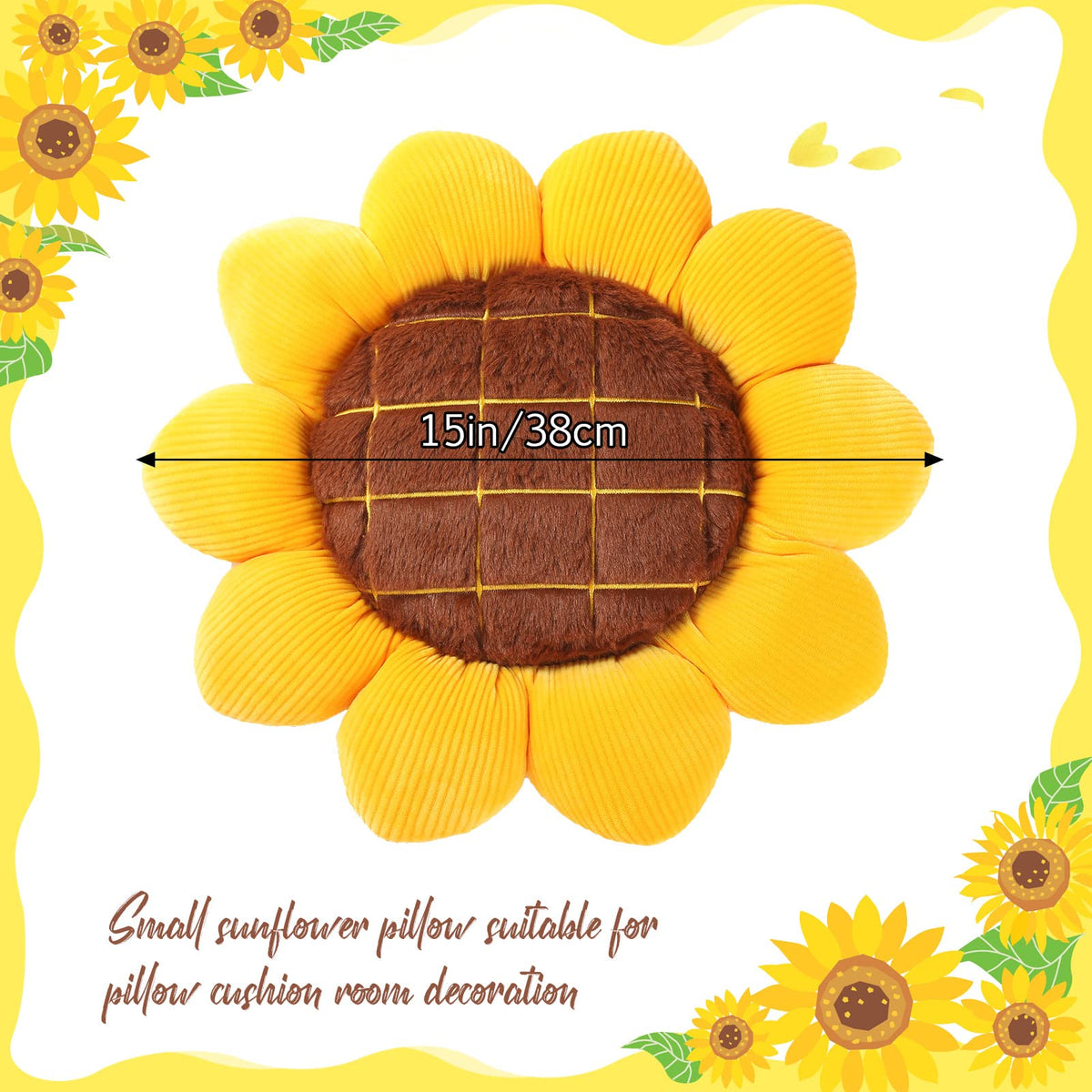 Coume sunflower throw pillow 2pcs adds bright color to beds and sofas.
