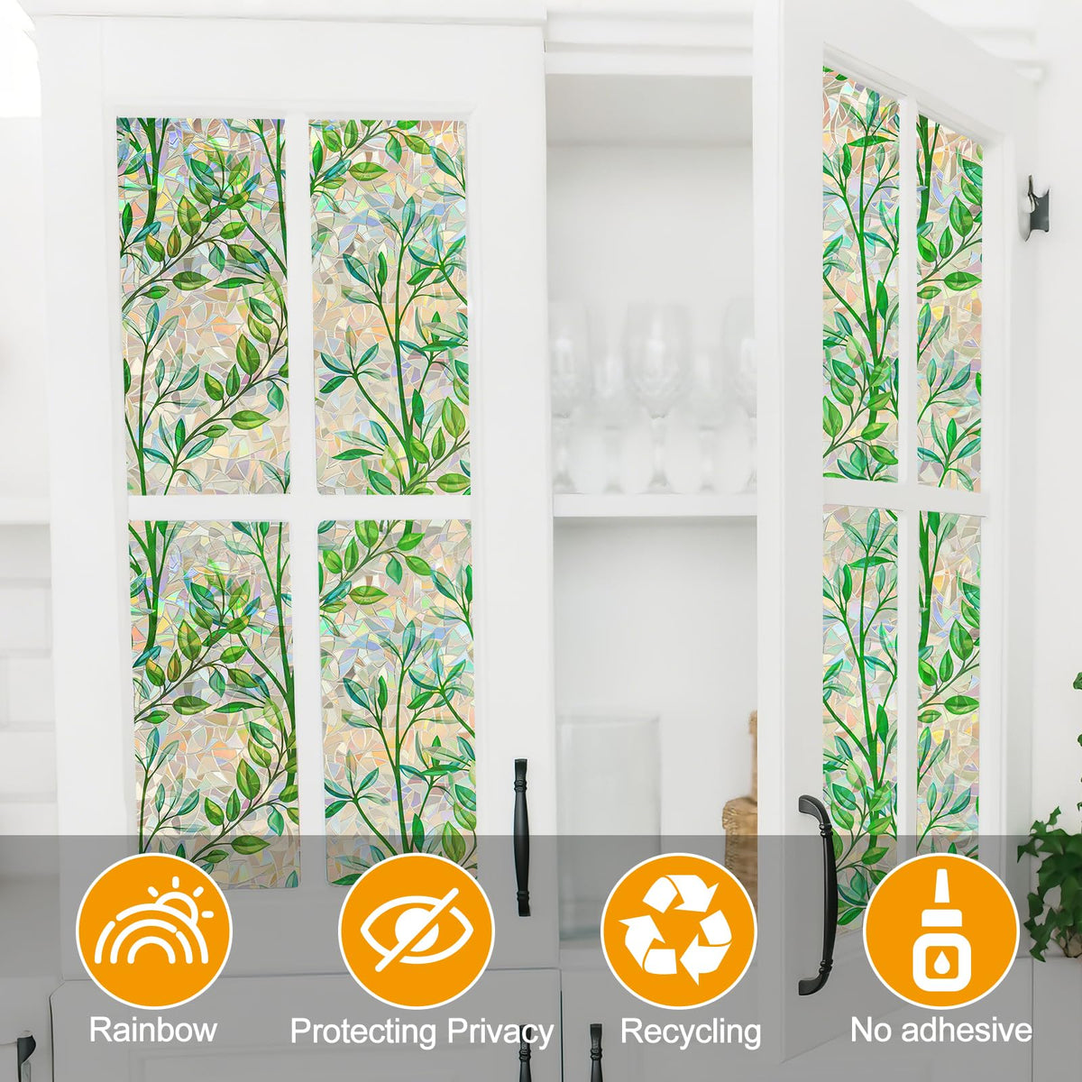 Countewol bathroom window film decorative privacy and light control