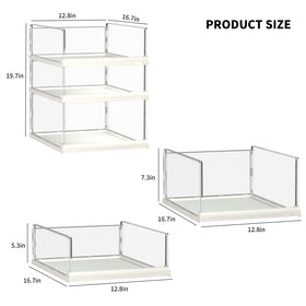 Covetree transparent sweater organizer demonstrates stacking and space saving