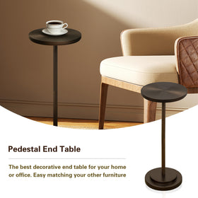 COVLON drink table brown wood finish blends seamlessly with any room.