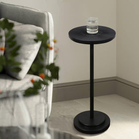 COVLON martini end table features a weighted base for stable placement.