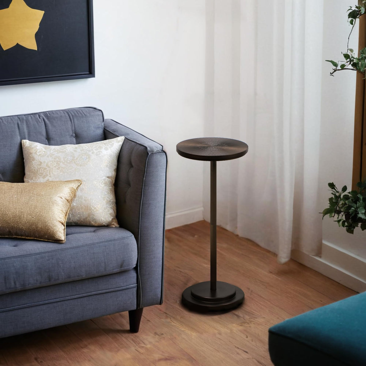 COVLON martini table living room setup enhances seating areas and conversation.
