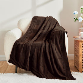 CozeCube check-knit throw on sofa decor enhances living room ambiance