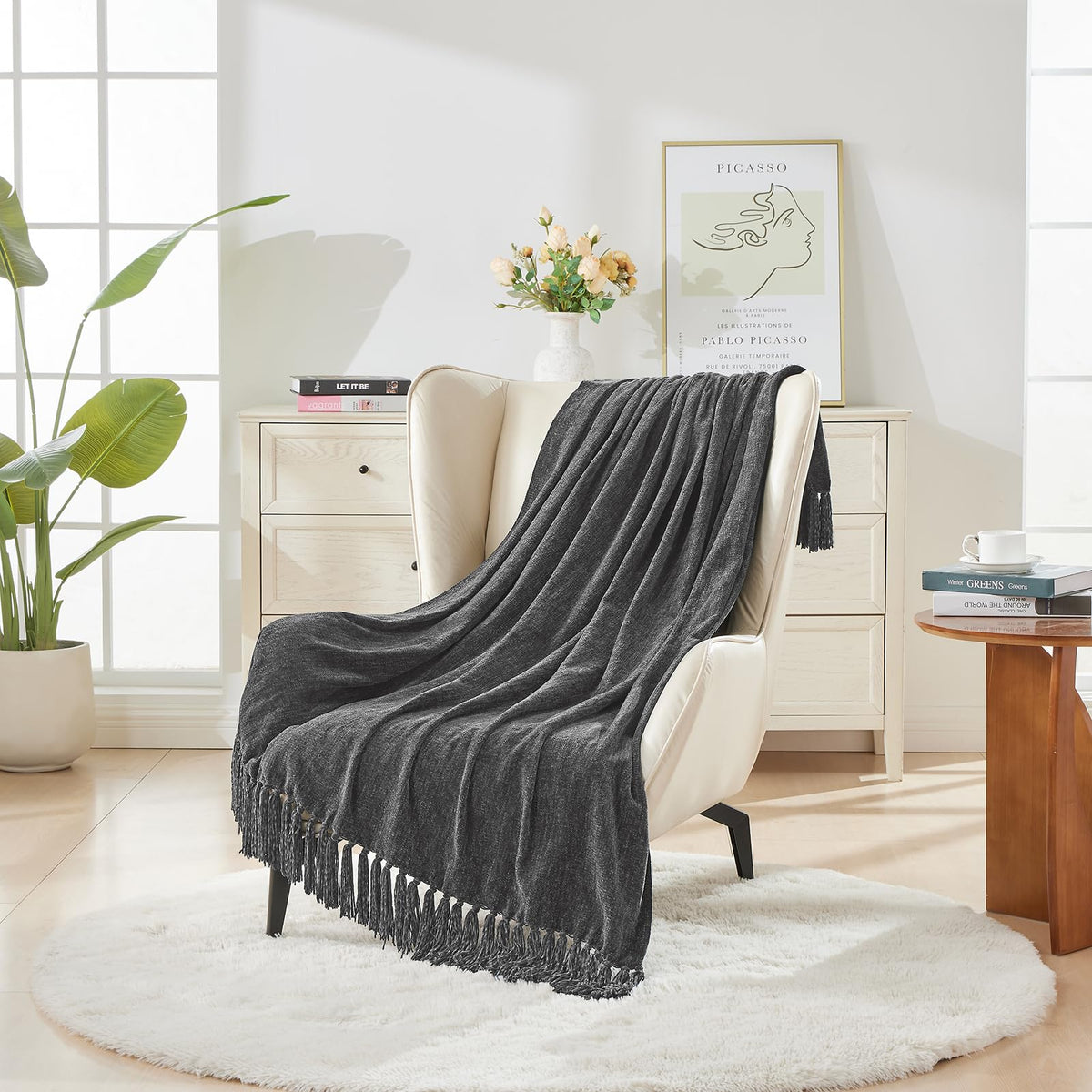 Close view of CozeCube tassels adds decorative fringe detail.