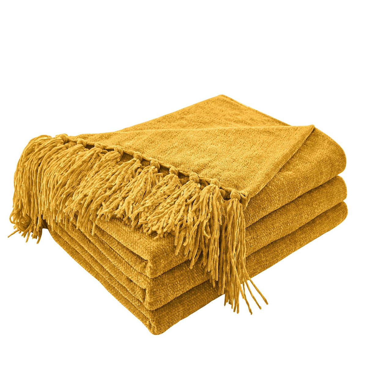 CozeCube chenille throw close-up tassels ideal for cozy living room decor