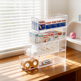 COZFUR acrylic drawer storage keeps items organized and easy to locate at a glance.