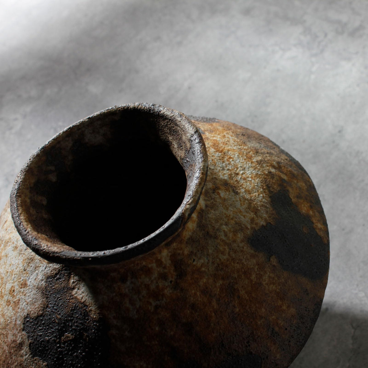 COZLIV Rusty Ceramic Vase with greenery pairing on a table for natural decor.