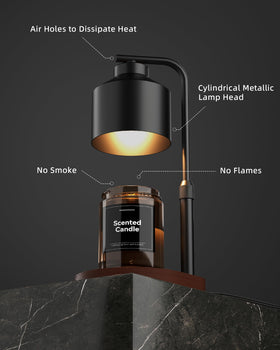 Cozmara adjustable-height design raises or lowers the shade for different jar candles.