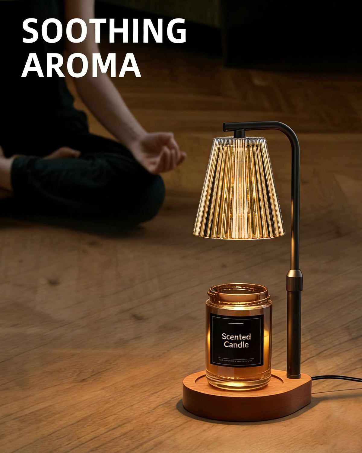 Cozmara Candle Warmer Lamp adjustable pole for optimal scent release.