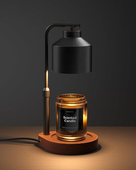 Cozmara candle warmer lamp with black base heats jar candles evenly for fragrance.