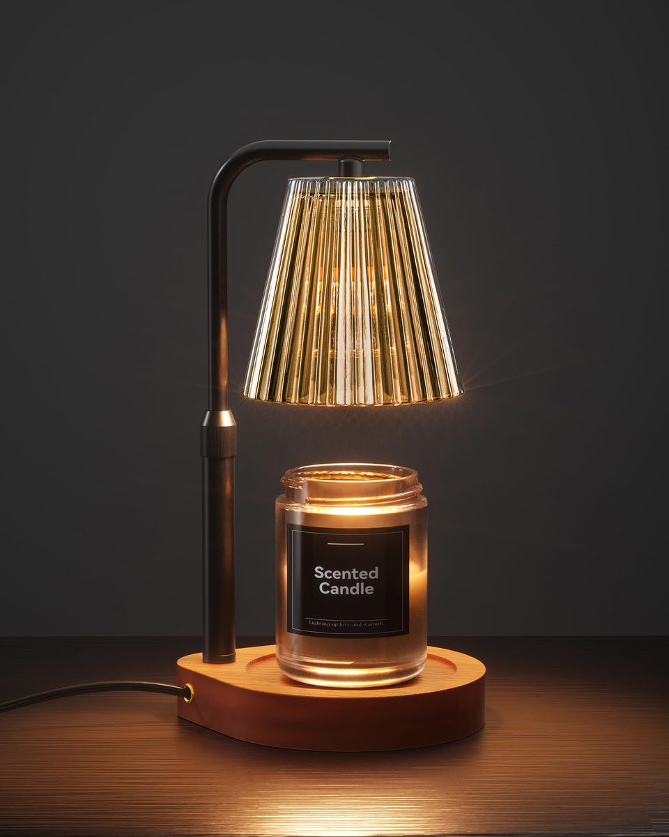 Cozmara Candle Warmer Lamp with glass shade for flame-free fragrance diffusion.