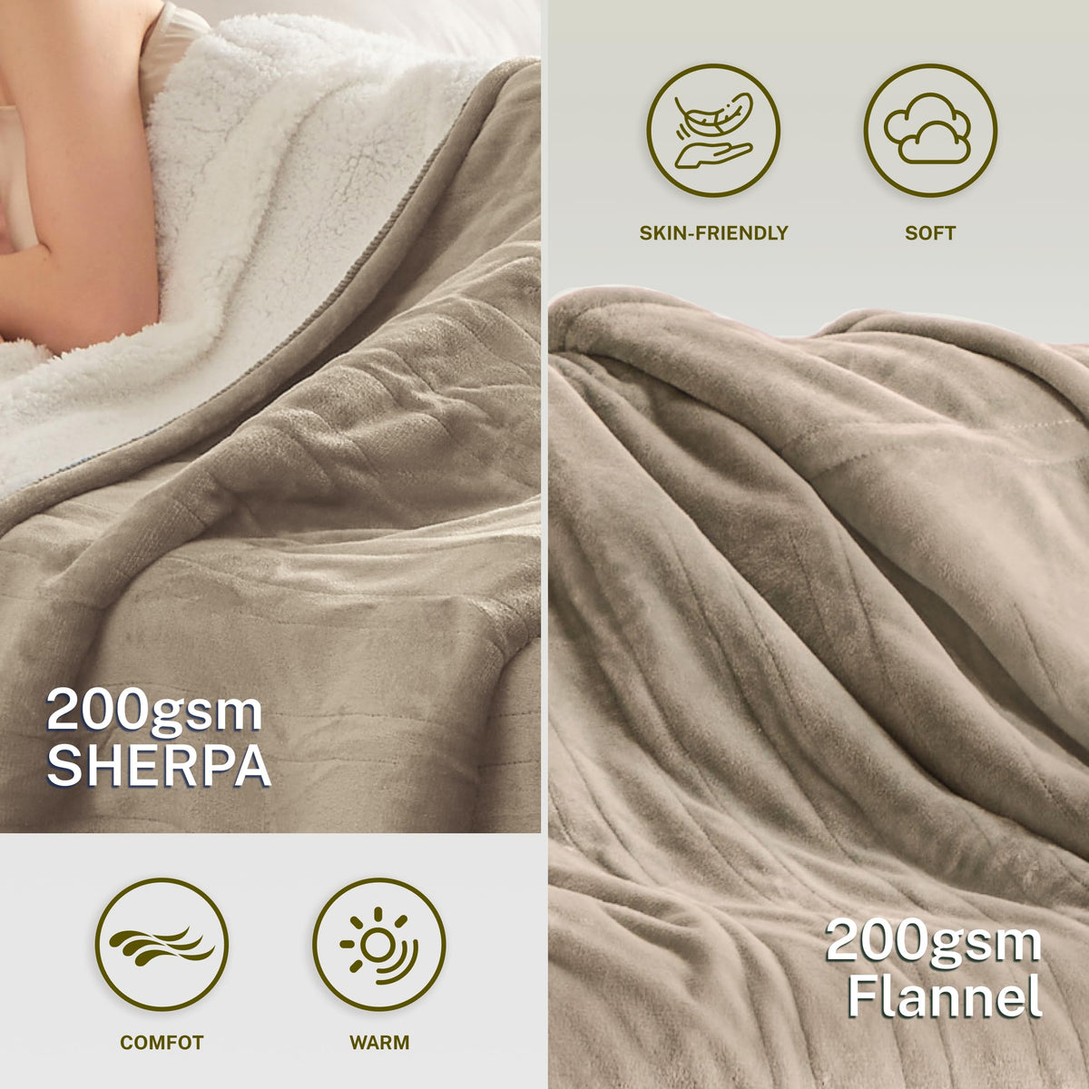 Cozorbt reversible blanket texture closeup with dual-face comfort