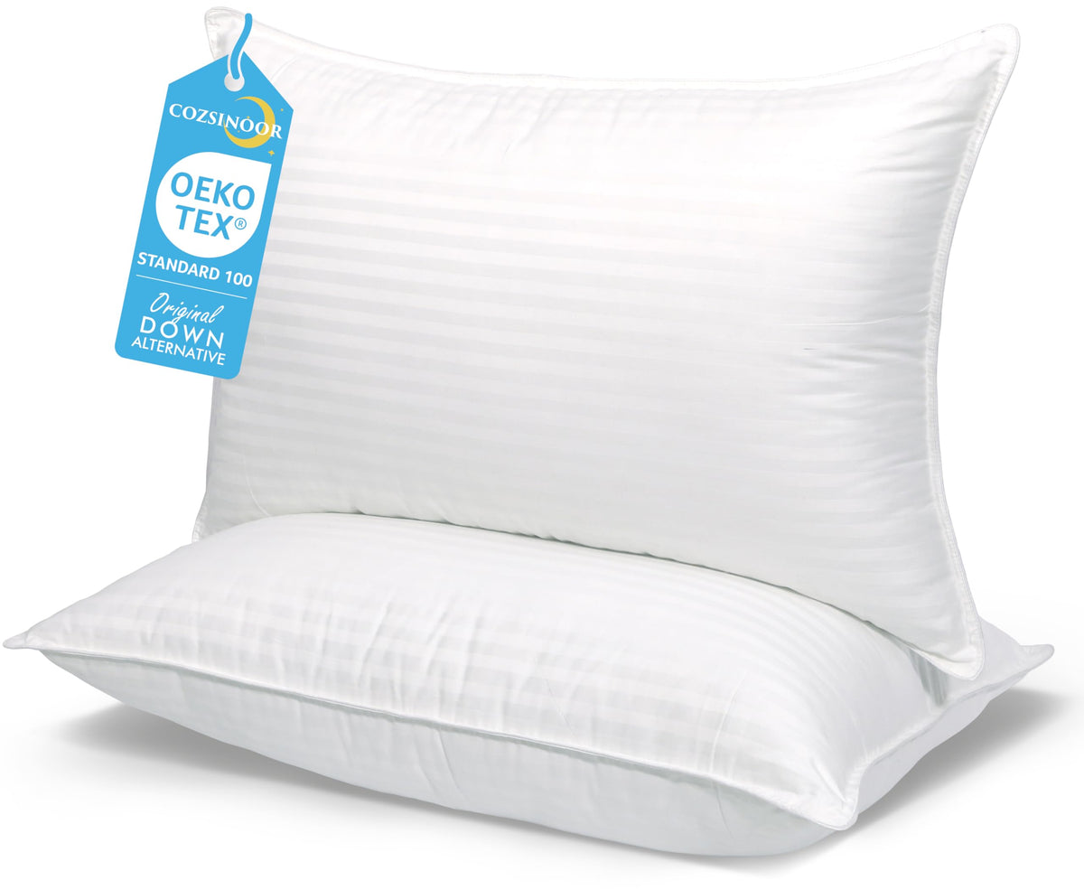 COZSINOOR bed pillow queen cover detail highlighting premium sateen fabric for cooling comfort.